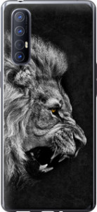 Чехол на Oppo Reno 3 Pro Лев 1080u-1878 (Черный)