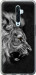Чехол на Oppo Reno 2Z Лев 1080u-1867 (Черный)