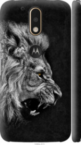 Чехол на Motorola MOTO G4 PLUS Лев 1080m-953 (Черный) для Motorola Moto G4 / G4 Plus