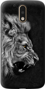 Чехол на Motorola MOTO G4 PLUS Лев 1080t-953 (Черный) для Motorola Moto G4 / G4 Plus