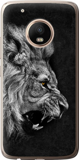 Чехол на Motorola Moto G5 PLUS Лев 1080t-1038 (Черный)