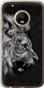 Чехол на Motorola Moto G5 PLUS Лев 1080t-1038 (Черный)
