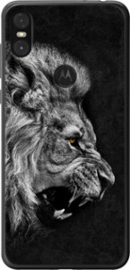 Чохол на Motorola One Лев 1080t-1589 (Чорний)