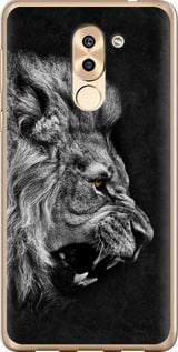 Чехол на Huawei Honor 6X Лев 1080u-460 (Черный)