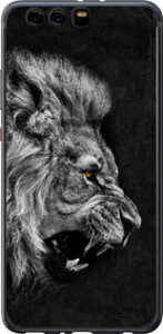 Чехол на Huawei P10 Plus Лев 1080u-963 (Черный)
