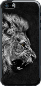 Чехол на iPhone 5 Лев 1080t-18 (Черный) для iPhone 5