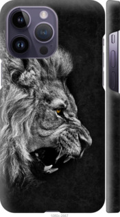 Чохол на iPhone 14 Pro Max Лев 1080m-2667 (Чорний)