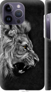 Чохол на iPhone 14 Pro Max Лев 1080m-2667 (Чорний)