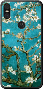 Чохол на Motorola One Ван Гог. Сакура 841t-1589 (Блакитний)