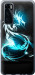 Чехол на Vivo V20 SE Бело-голубой огненный дракон 113u-2128 (Голубой)