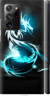 Чехол на Samsung Galaxy Note 20 Ultra Бело-голубой огненный дракон 113m-2051 (Голубой)