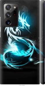 Чехол на Samsung Galaxy Note 20 Ultra Бело-голубой огненный дракон 113m-2051 (Голубой)