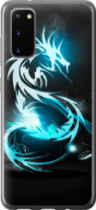 Чохол на Samsung Galaxy S20 Білосині вогняний дракон 113t-1824 (Голубий)