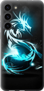 Чохол на Samsung Galaxy S23 Plus Беło-блакитний вогняний дракон 113u-2905 (Блакитний)