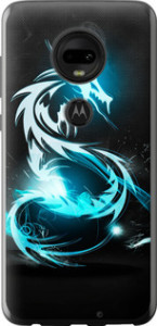Чехол на Motorola Moto G7 Бело-голубой огненный дракон 113u-1614 (Голубой) для Motorola Moto G7