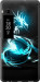 Чехол на Meizu Pro 7 Plus Бело-голубой огненный дракон 113u-1131 (Голубой)