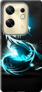 Чехол на Infinix Zero 30 4G Бело-голубой огненный дракон 113u-3413 (Голубой)