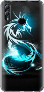 Чехол на Huawei Honor 10 Lite Бело-голубой огненный дракон 113u-1618 (Голубой)