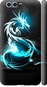 Чехол на Huawei Honor 9 Бело-голубой огненный дракон 113m-998 (Голубой)