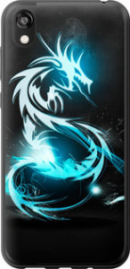 Чехол на Huawei Honor 8S Бело-голубой огненный дракон 113u-1679 (Голубой)