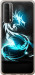 Чехол на Huawei P Smart 2021 Бело-голубой огненный дракон 113u-2100 (Голубой)