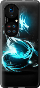 Чохол на Huawei P50 Біло-блакитний вогняний дракон 113u-2292 (Блакитний)