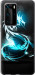 Чехол на Huawei P40 Pro Бело-голубой огненный дракон 113u-1839 (Голубой)