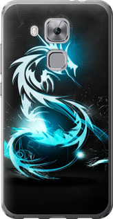 Чехол на Huawei Nova Plus Бело-голубой огненный дракон 113u-961 (Голубой)