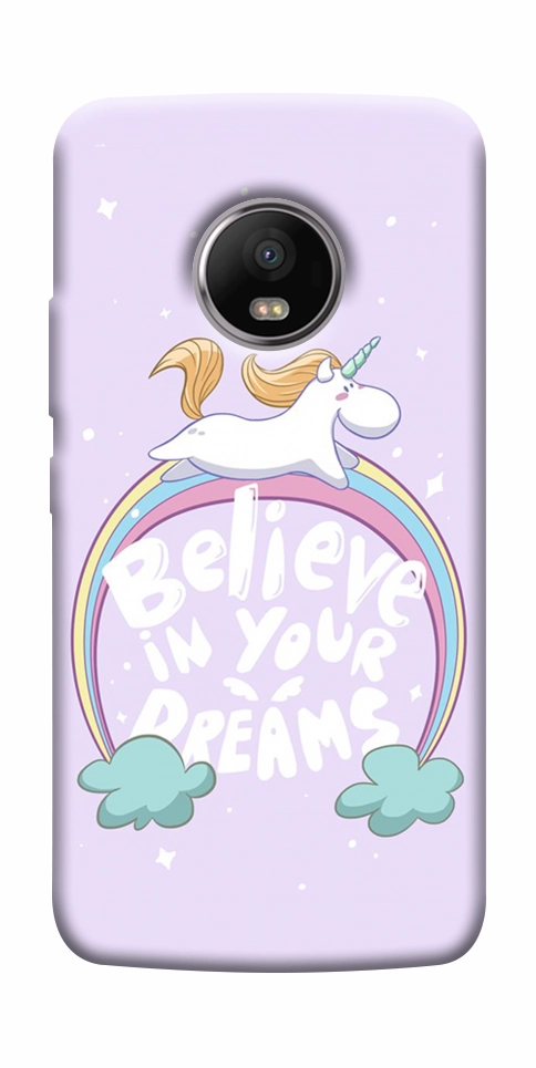 Чохол Believe in your dreams unicorn для Motorola Moto G5S