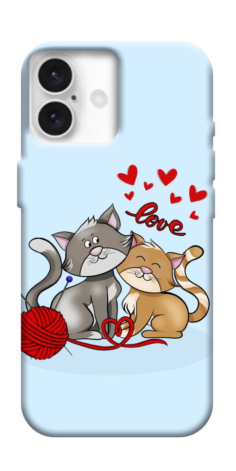 Чохол Два коти Love для iPhone 16