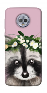 Чехол Raccoon in flowers для Motorola Moto G6 Plus