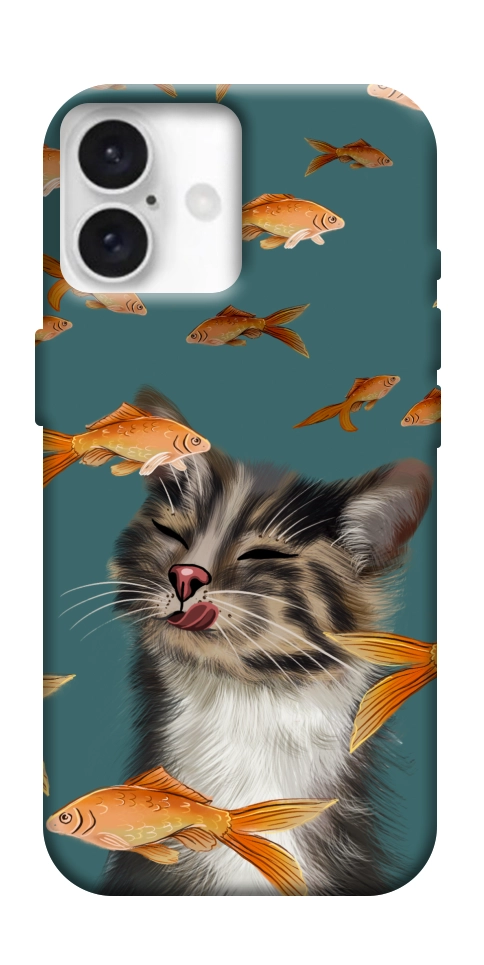 Чохол Cat with fish для iPhone 16