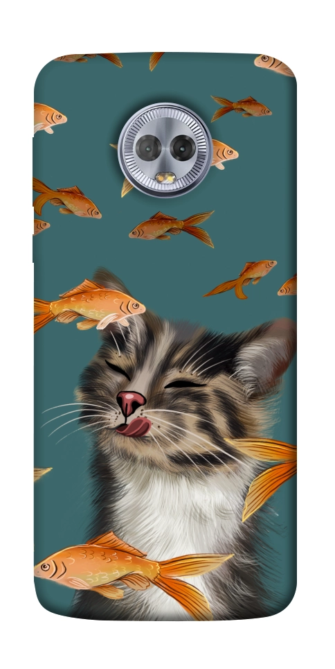 Чехол Cat with fish для Motorola Moto G6 Plus