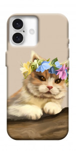 Чохол Cat in flowers для iPhone 16