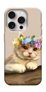 Чохол Cat in flowers для iPhone 16 Pro