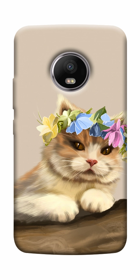 Чохол Cat in flowers для Motorola Moto G5S