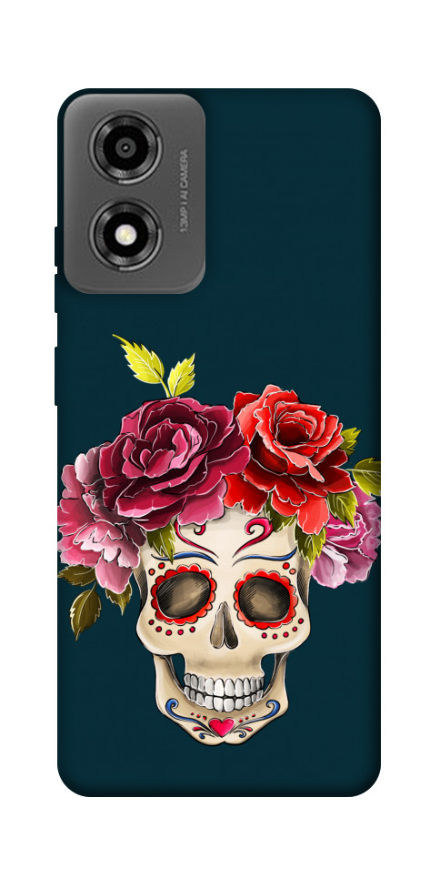 Чехол Flower skull для Motorola Moto E14