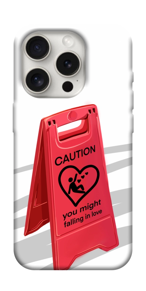 Чохол Caution falling in love для iPhone 16 Pro