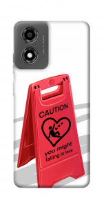 Чохол Caution falling in love для Motorola Moto E14