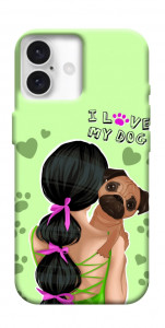 Чехол Love my dog для iPhone 16