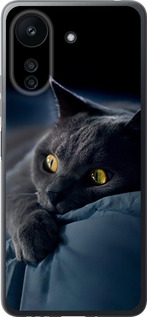 Чохол на Xiaomi Redmi 13C Димчастий кіт 825u-3410 (Сірий)