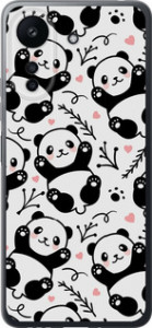 Чехол на Xiaomi Poco C65 Панды 4318u-3447 (Белый)
