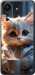 Чехол на Xiaomi Poco C65 White cat 5646u-3447