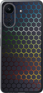 Чехол на Xiaomi Poco C65 Переливающиеся соты 498u-3447 (Черный)