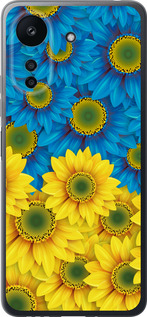 Чохол на Xiaomi Poco C65 Жовто-блакитні квіти 1048u-3447 (Жовтий)