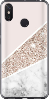 Чехол на Xiaomi Mi Max 3 Пастельный мрамор 4342t-1534 (Серый)