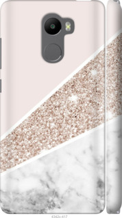 Чехол на Xiaomi Redmi 4 Пастельный мрамор 4342m-417 (Серый)