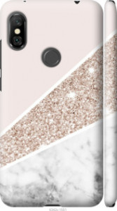 Чехол на Xiaomi Redmi Note 6 Pro Пастельный мрамор 4342m-1551 (Серый)
