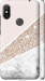 Чехол на Xiaomi Redmi Note 6 Pro Пастельный мрамор 4342m-1551 (Серый)