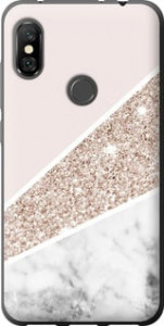 Чехол на Xiaomi Redmi Note 6 Pro Пастельный мрамор 4342u-1551 (Серый)